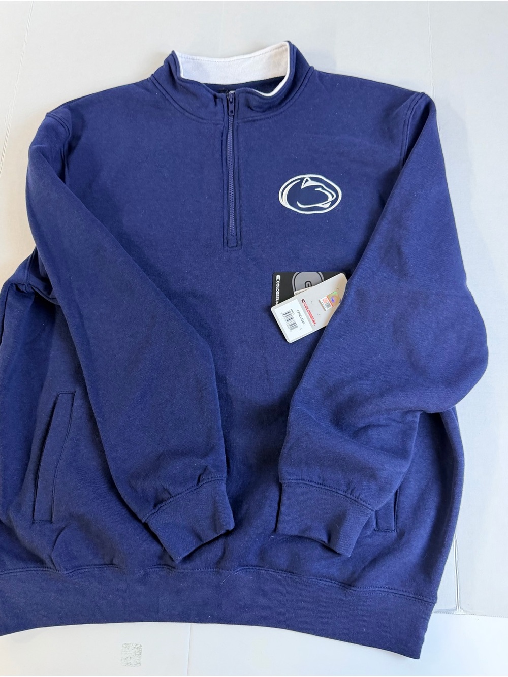 Colosseum Penn State Men's Navy Quarter-Zip Sweater NWT